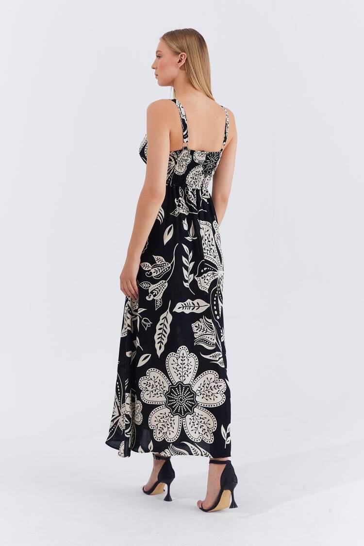 Floral Maxi Slip Dress With Cap Sleeves