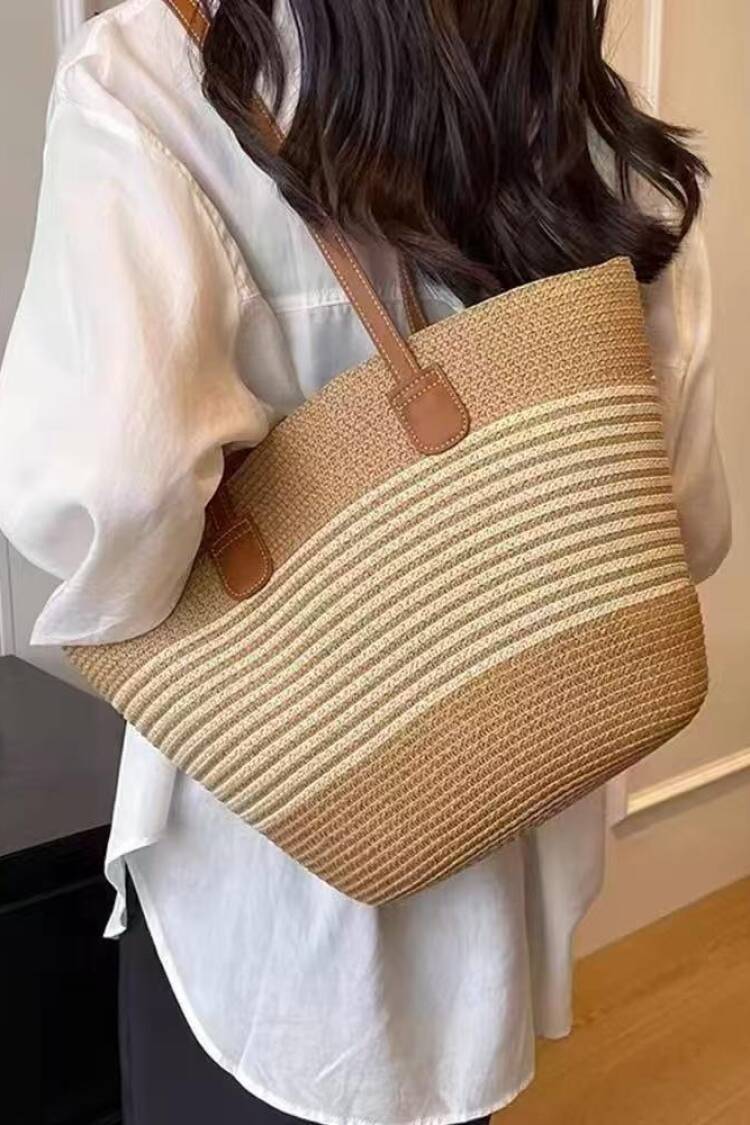 Camel Straw Bag - Brand: Axesoire - Women's Clothing Wholesale - Globality Store