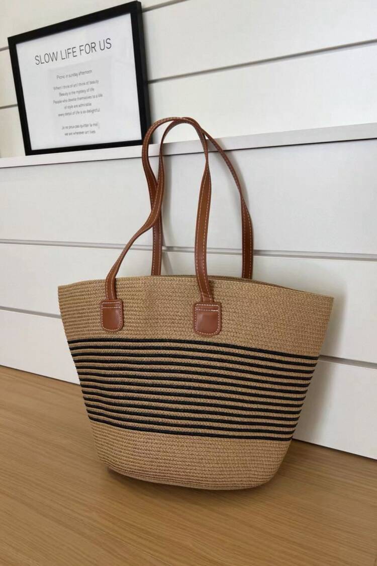 Black Straw Bag
