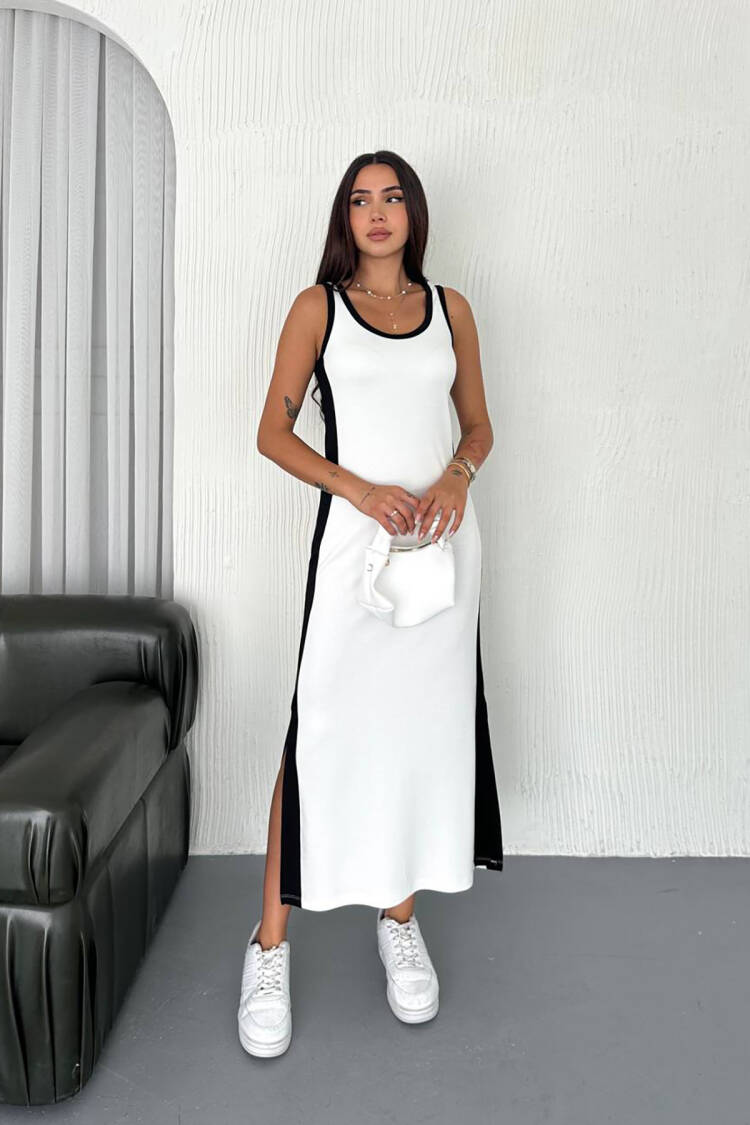 Sleeveless Maxi Tank Dress With Cap Sleeve - Brand: Mode Roy - Women's Clothing Wholesale - Globality Store