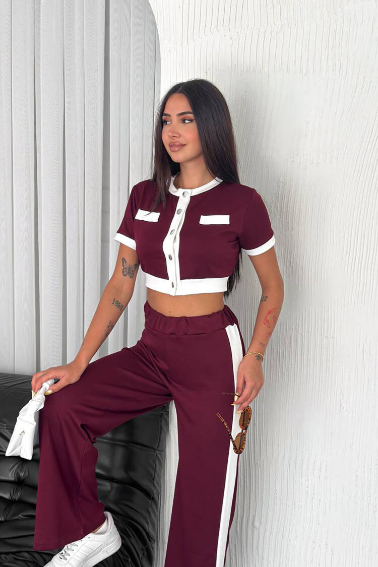 Casual Elegant Snap Palazzo Set