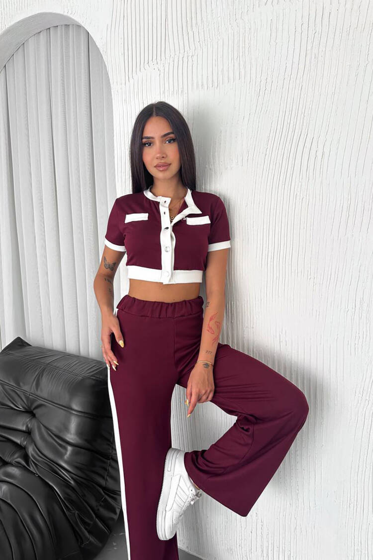 Casual Elegant Snap Palazzo Set