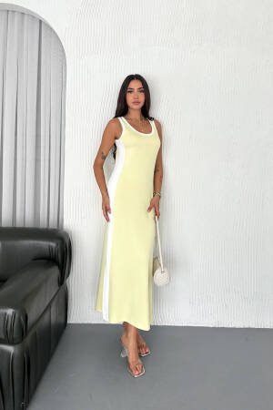 Beige Dress – Casual Elegant Color Block Maxi Tank - Brand: Mode Roy - Women's Clothing Wholesale - Globality Store