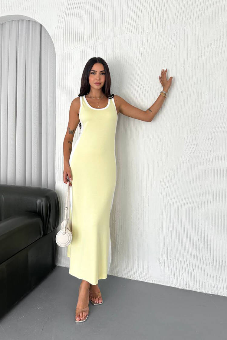 Beige Dress – Casual Elegant Color Block Maxi Tank