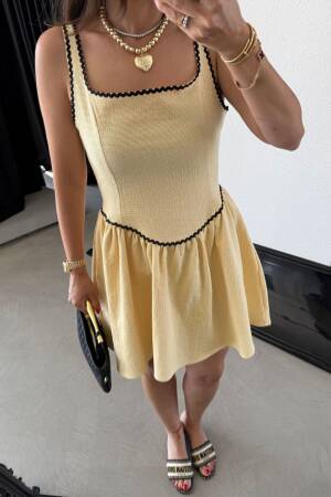 Black Babydoll Dress With Square Neck
