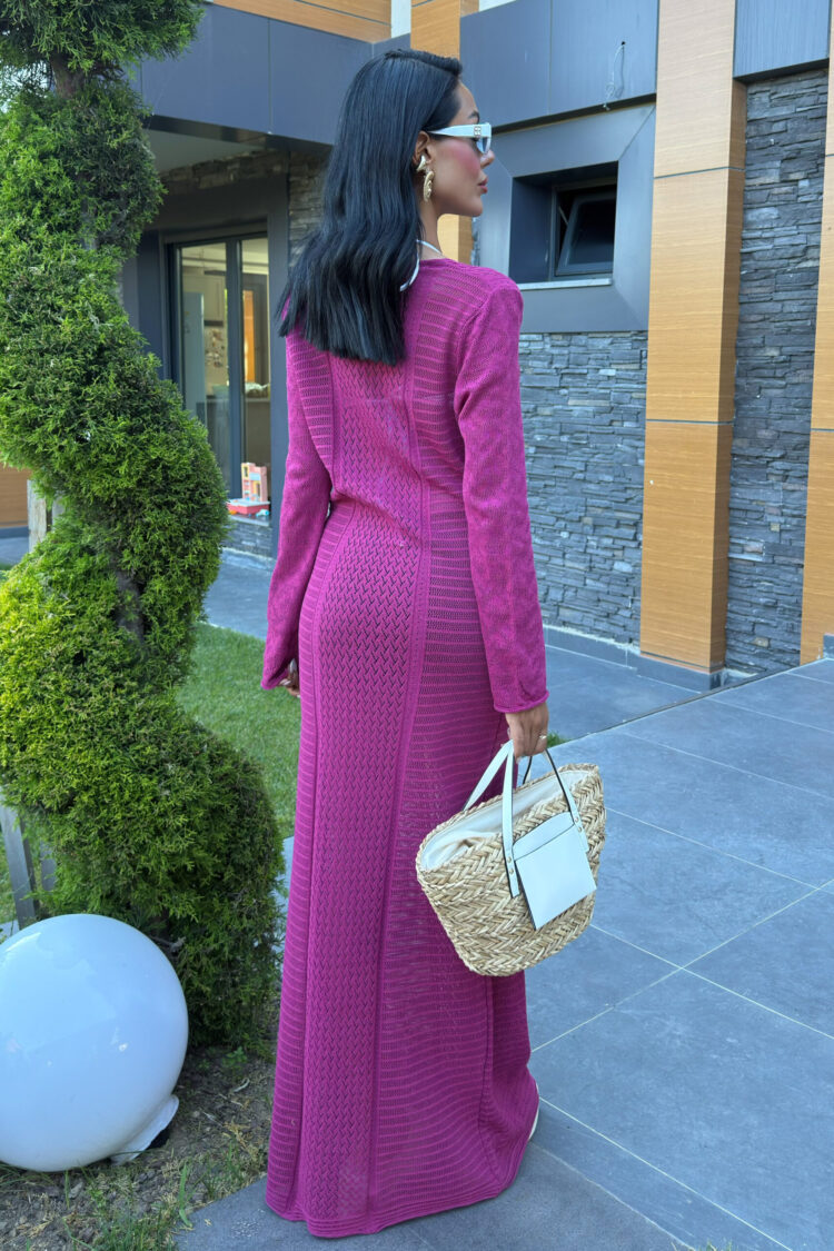 Openwork V Neck Dress