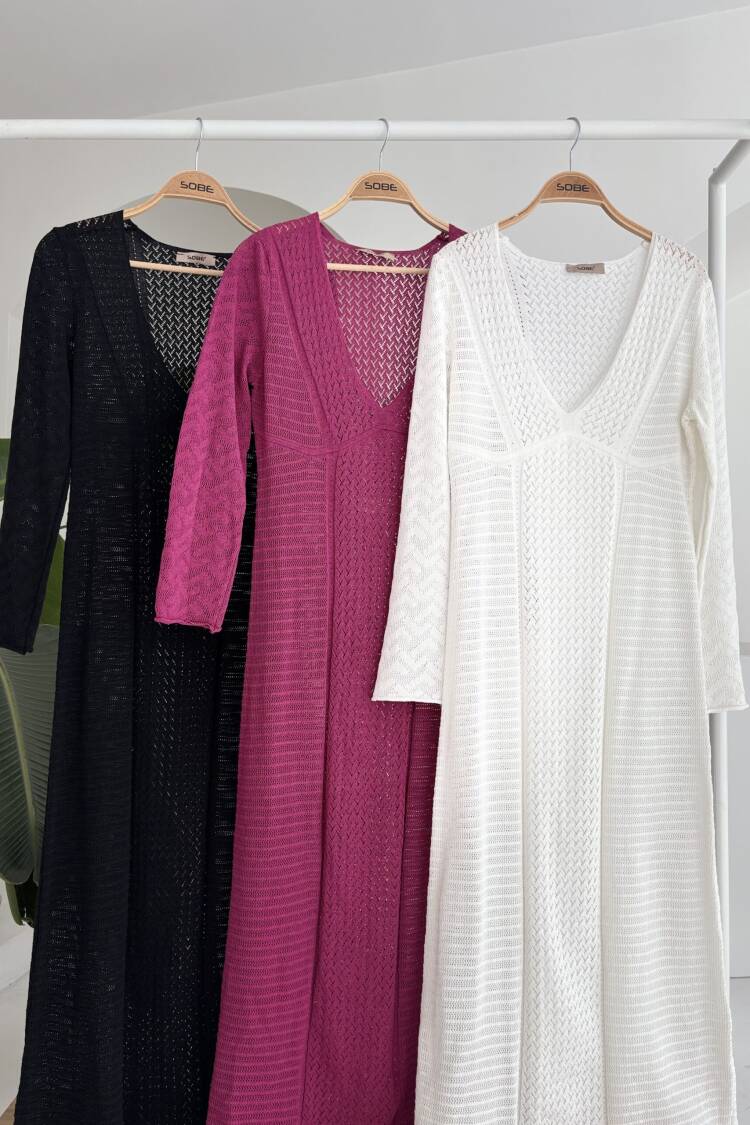 Openwork V Neck Dress