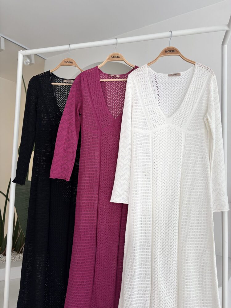 Openwork V Neck Dress