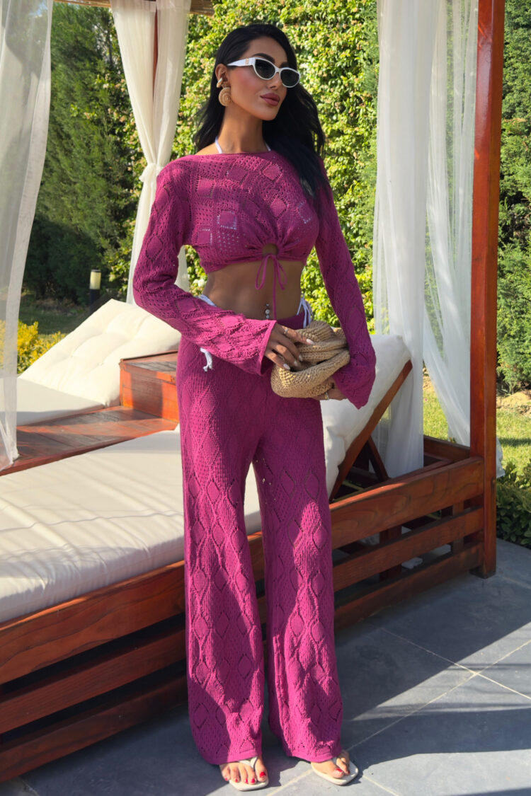 Chest Lace Detailed Openwork Blouse Pants Suit - Brand: Sobe Istanbul - Women's Clothing Wholesale - Globality Store
