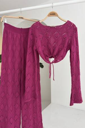 Chest Lace Detailed Openwork Blouse Pants Suit - Brand: Sobe Istanbul - Women's Clothing Wholesale - Globality Store