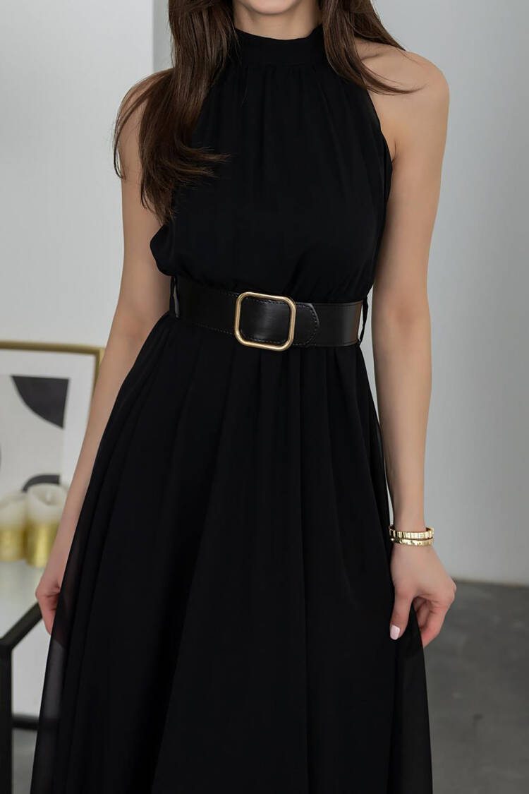 Elegant Fit And Flare Midi Dress - Brand: Mode Roy - Women's Clothing Wholesale - Globality Store