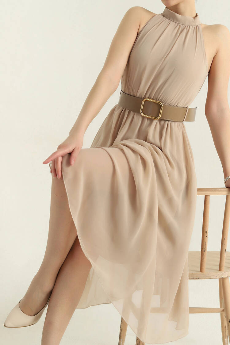 Elegant Fit And Flare Midi Dress - Brand: Mode Roy - Women's Clothing Wholesale - Globality Store