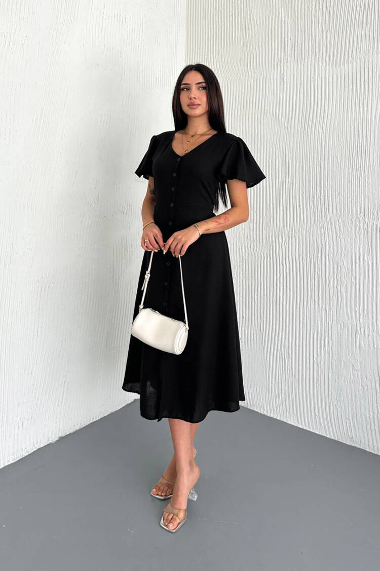 Fit And Flare V-Neck Midi Dress