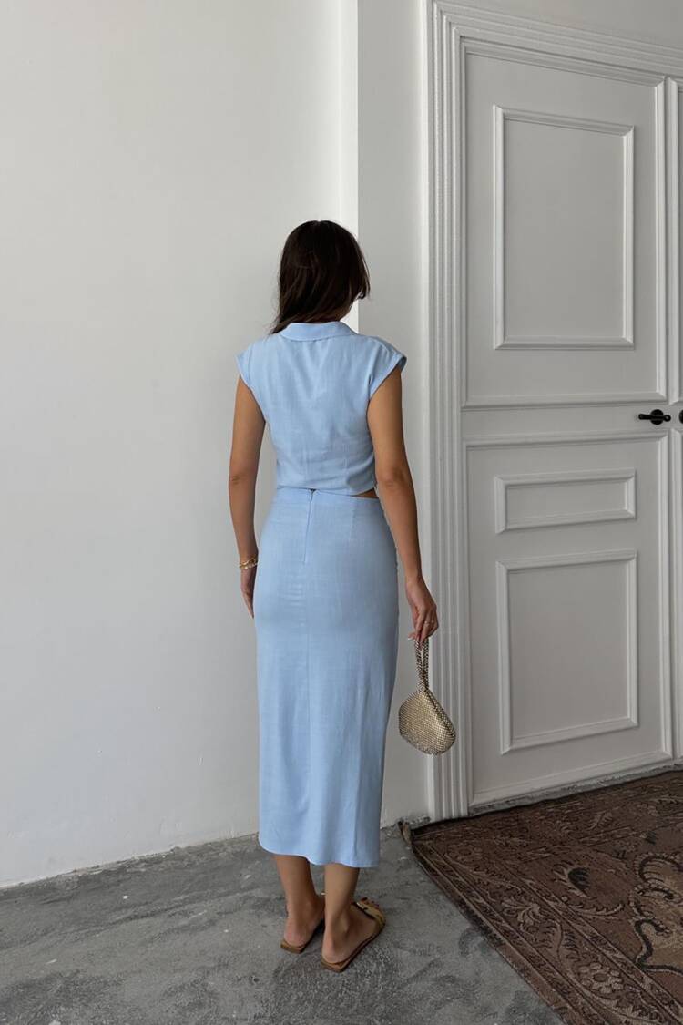Elegant Wrap Midi Skirt Set