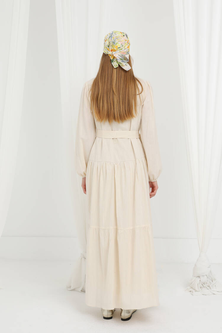 Elegant Modest Smock Dress With High Neck