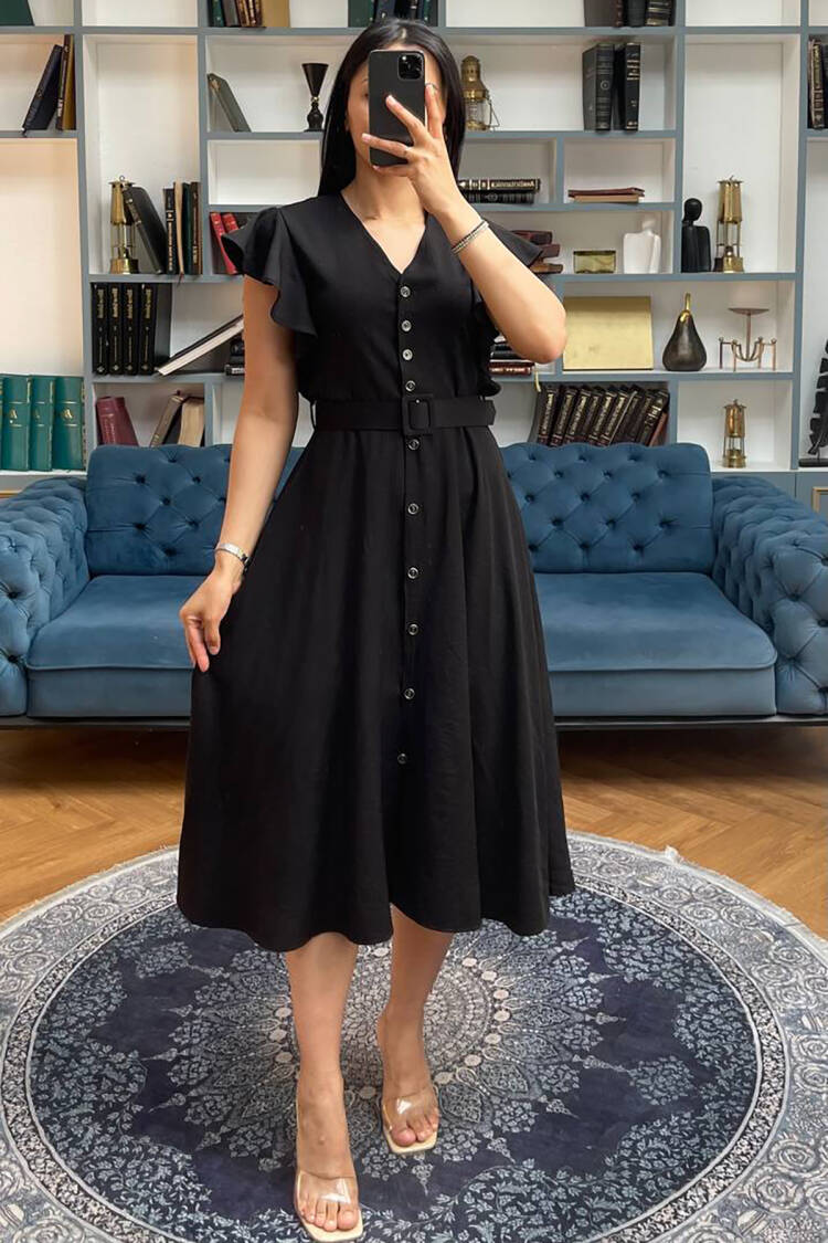 Elegant Fit And Flare Dress - Brand: Mode Roy - Women's Clothing Wholesale - Globality Store