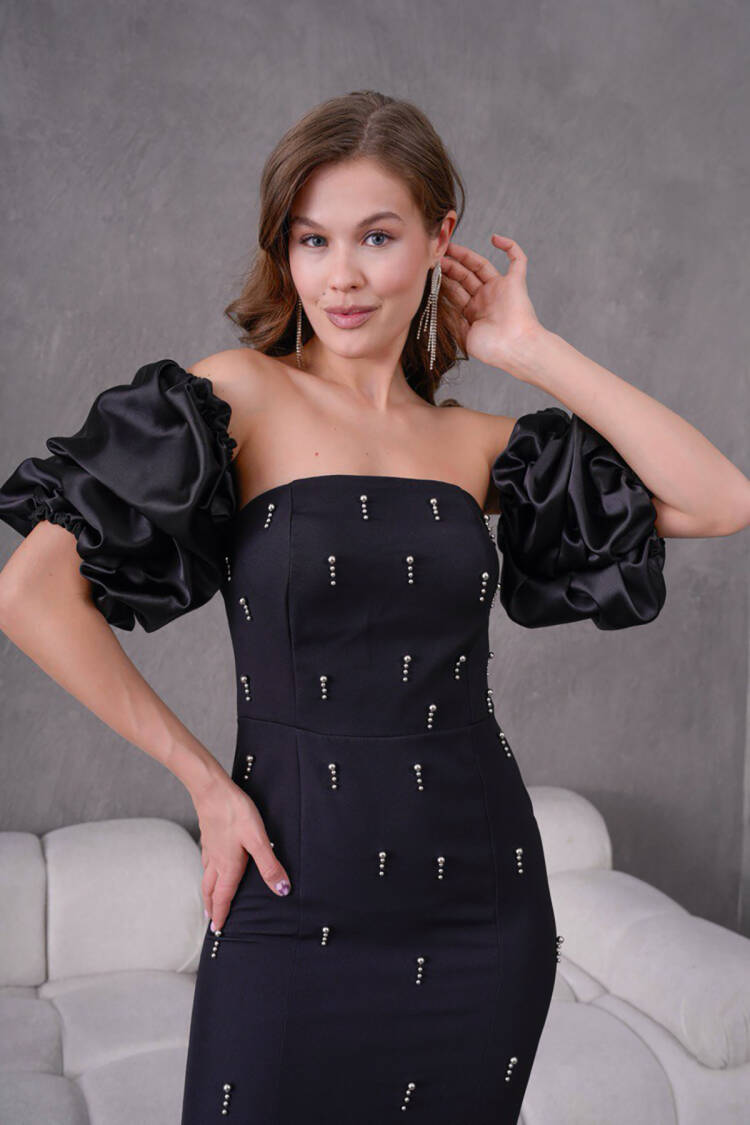 ElegantBodycon Dress With Ruffle Half Sleeves