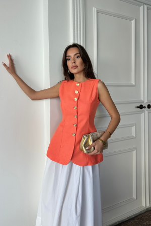 Floral Elegant Slim Fit Long Vest - Brand: Ello - Women's Clothing Wholesale - Globality Store
