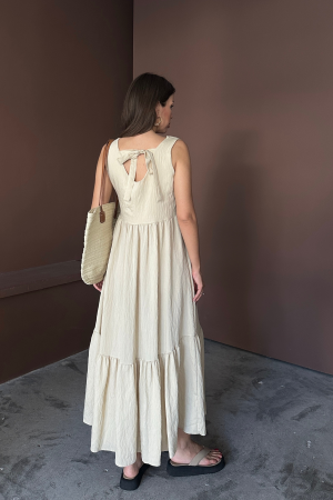 A-Line V-Neck Midi Dress With Cap Sleeves - Brand: Ello - Women's Clothing Wholesale - Globality Store