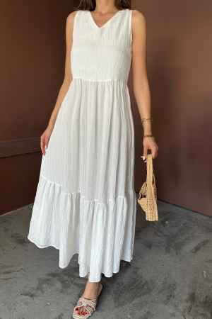 Boho A-Line Maxi Dress With V-Neck - Brand: Ello - Women's Clothing Wholesale - Globality Store