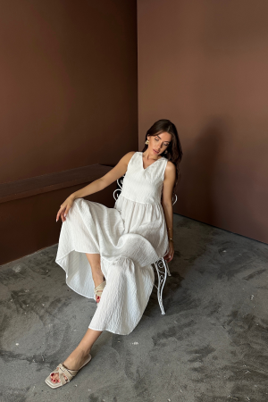 Boho A-Line Maxi Dress With V-Neck - Brand: Ello - Women's Clothing Wholesale - Globality Store