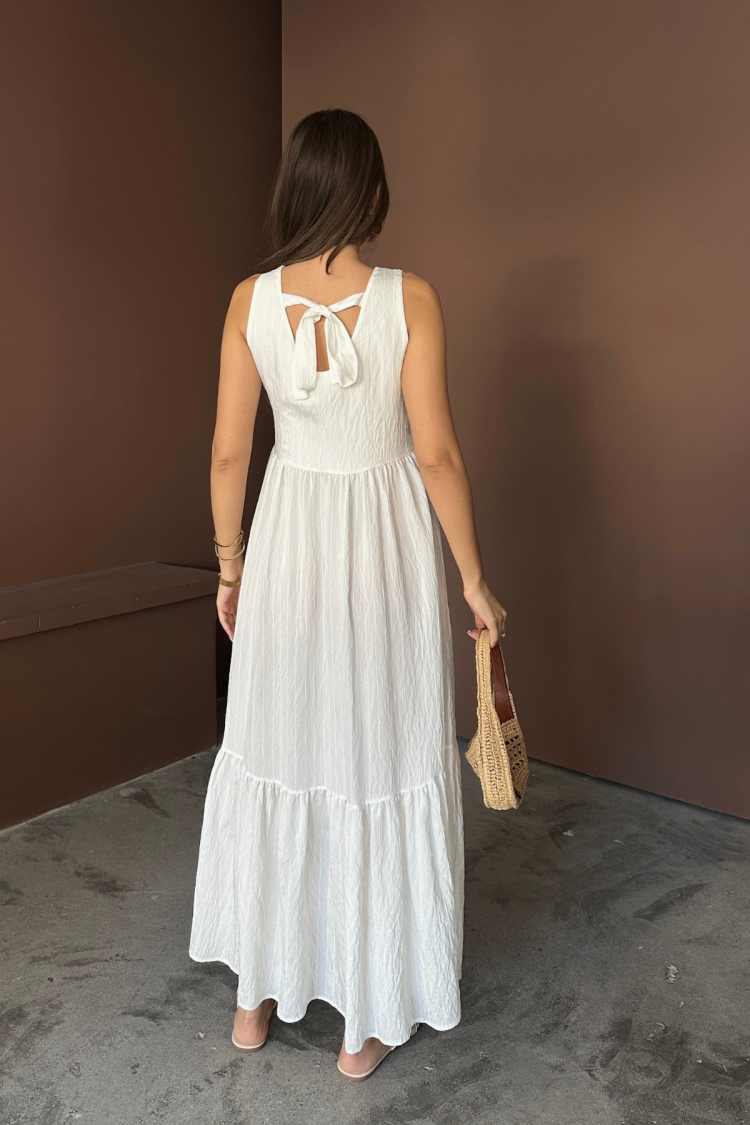 Boho A-Line Maxi Dress With V-Neck