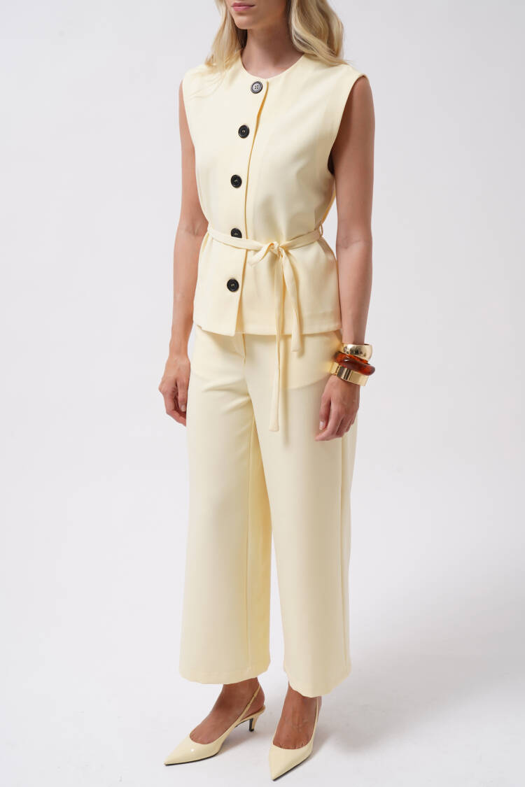 Beige Elegant Formal Casual Vest
