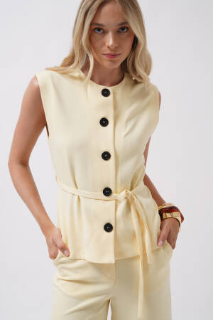 Beige Elegant Formal Casual Vest - Brand: Black Fashion - Women's Clothing Wholesale - Globality Store