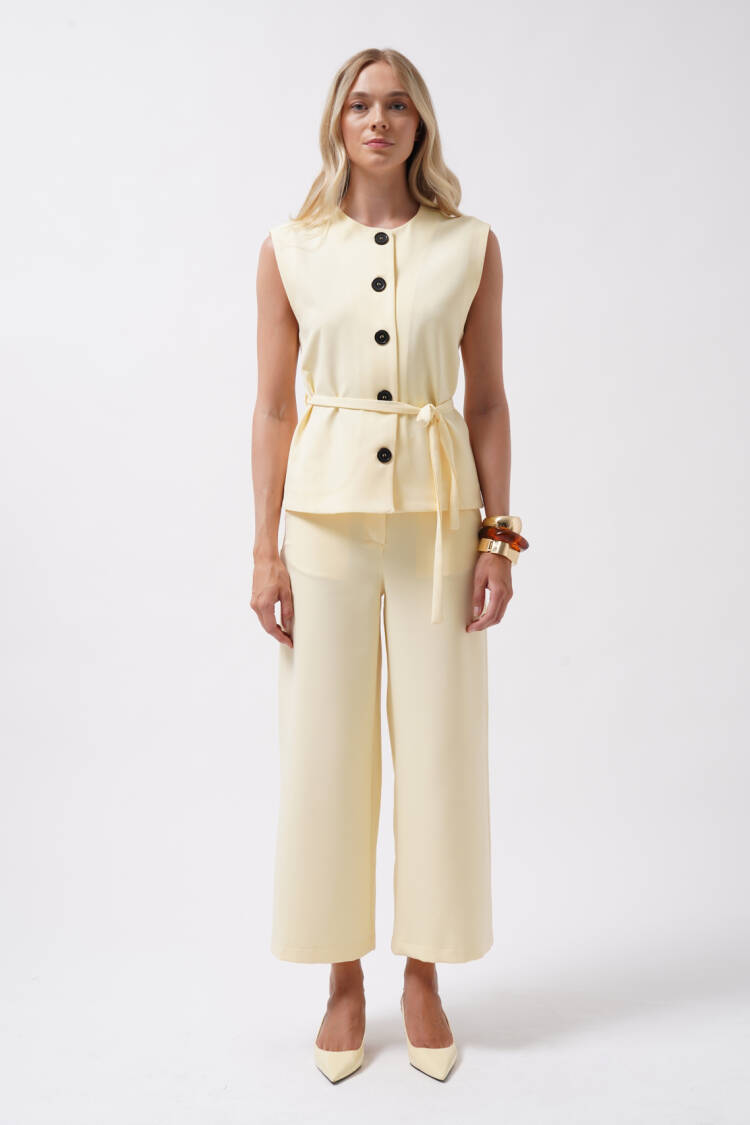 Beige Elegant Formal Casual Vest