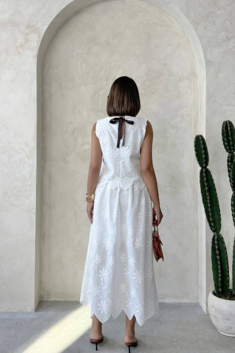 Flared Maxi Skirt With Floral Pattern
