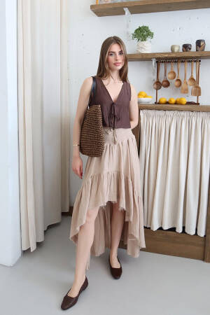 Boho Elegant Asymmetrical Midi Skirt - Brand: Mode Roy - Women's Clothing Wholesale - Globality Store