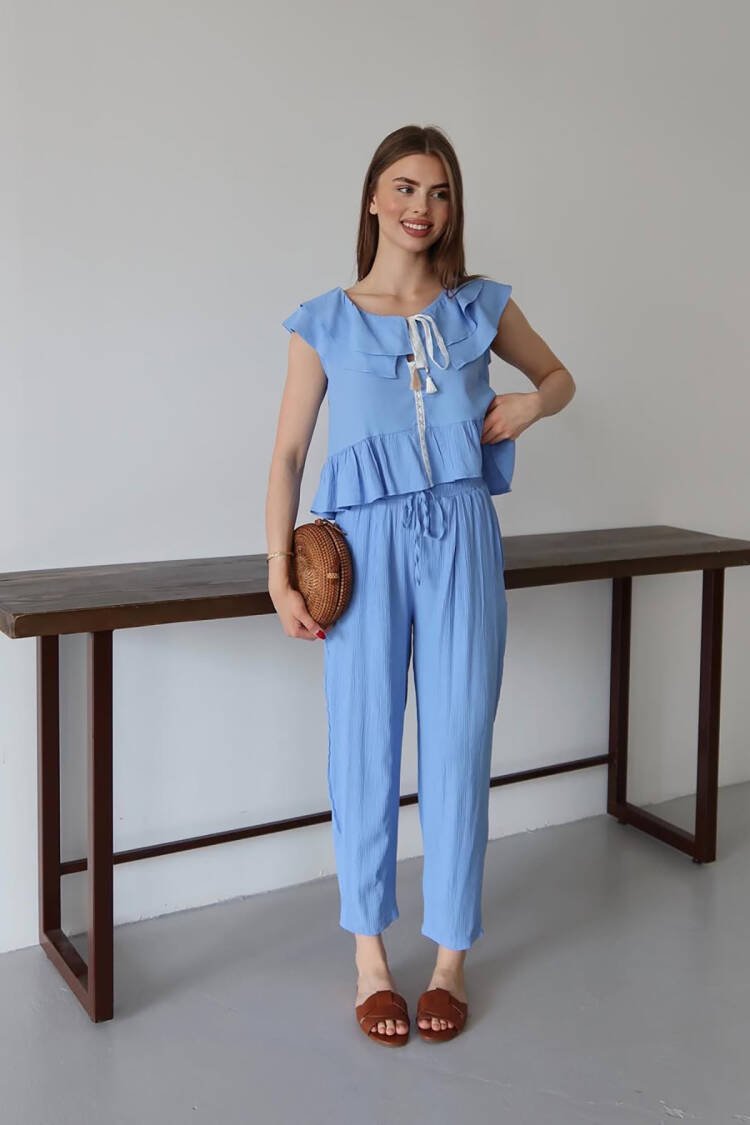 Casual Boho Tie Set With Cap Sleeve