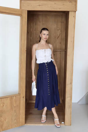 High Waist Flared Midi Skirt - Brand: Mode Roy - Women's Clothing Wholesale - Globality Store