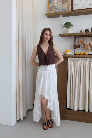 Boho Asymmetrical Maxi Skirt - Brand: Mode Roy - Women's Clothing Wholesale - Globality Store