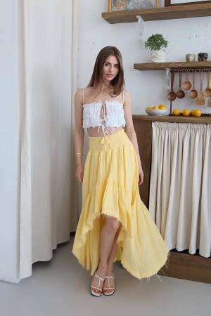 Boho Asymmetrical Midi Skirt - Brand: Mode Roy - Women's Clothing Wholesale - Globality Store