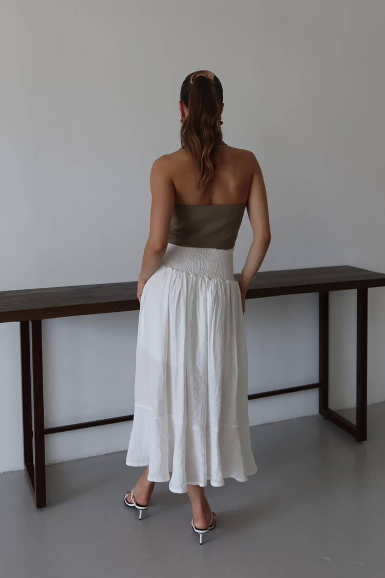 Flared Midi Skirt With High Waist And Buttoned Closure - Brand: Mode Roy - Women's Clothing Wholesale - Globality Store