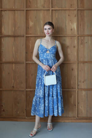 Floral Slip Dress With Sweetheart Neck - Brand: Mode Roy - Women's Clothing Wholesale - Globality Store