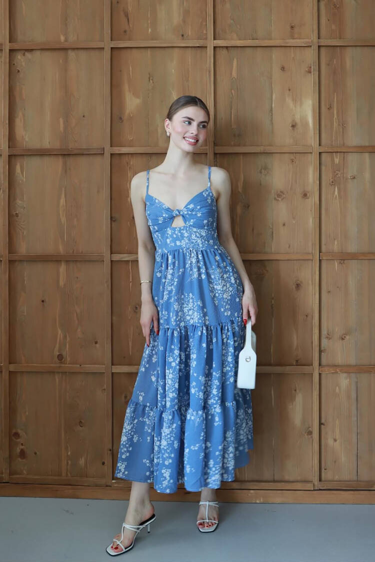 Floral Slip Dress With Sweetheart Neck