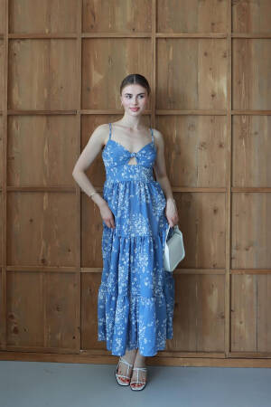 Floral Slip Dress With Sweetheart Neck - Brand: Mode Roy - Women's Clothing Wholesale - Globality Store