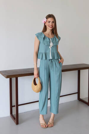 Blue Casual Boho Elegant Tie Set - Brand: Mode Roy - Women's Clothing Wholesale - Globality Store