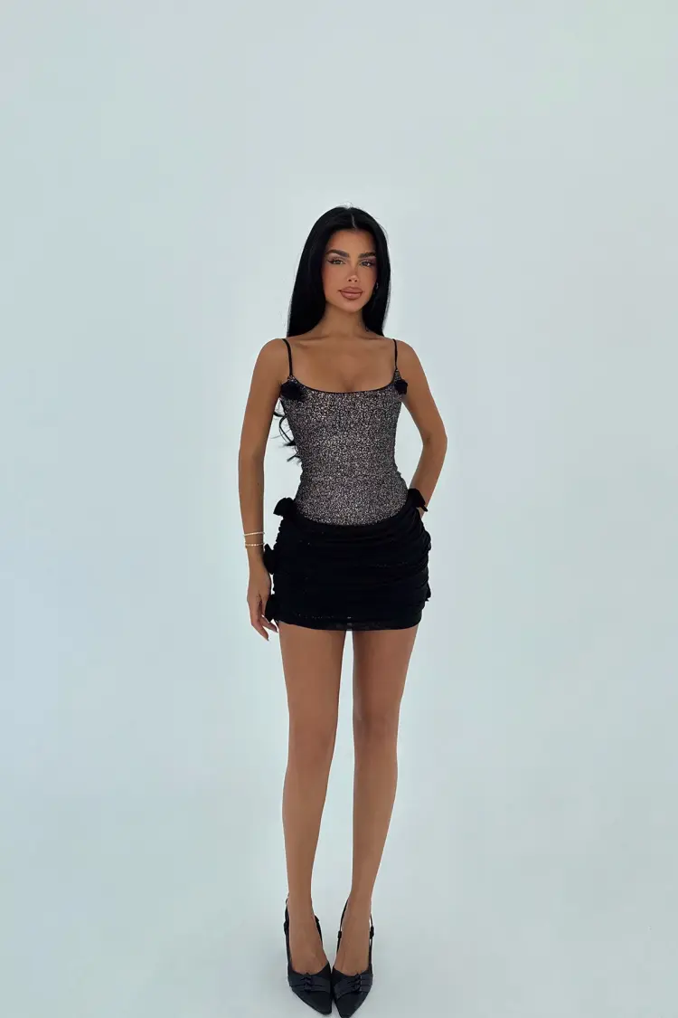 Black Sexy Elegant Formal Glam Bodycon Dress - Brand: EYYO ATELIER - Women's Clothing Wholesale - Globality Store