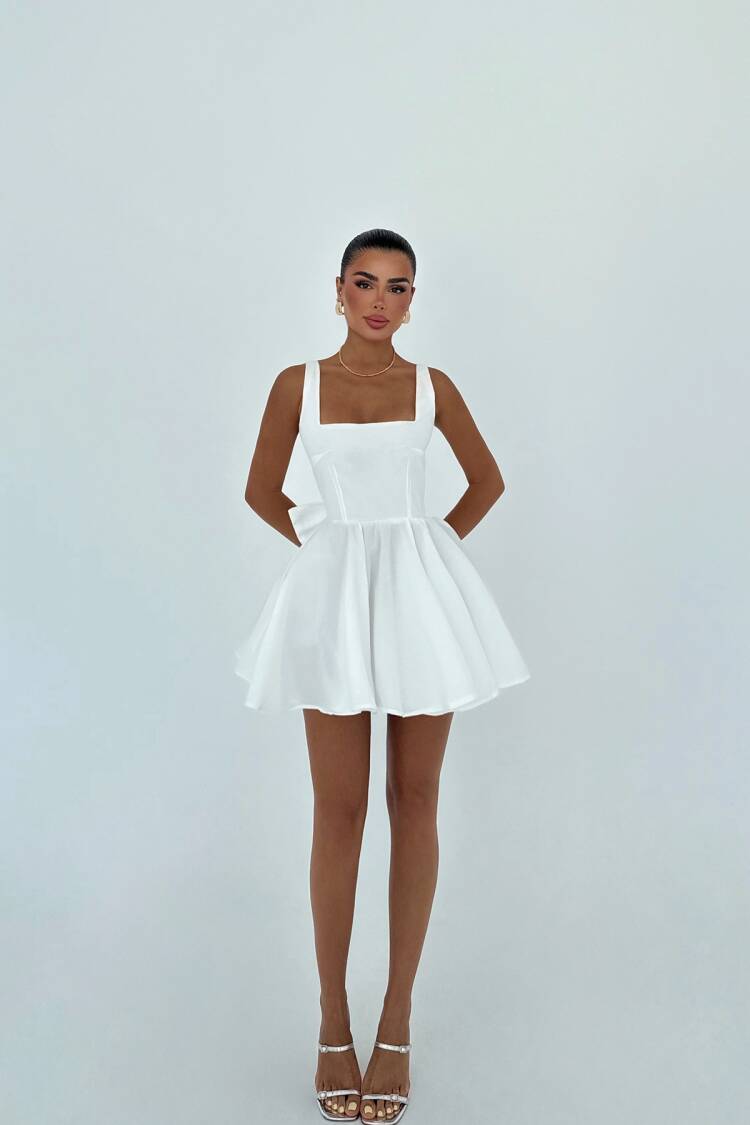 Sexy Babydoll Mini Dress With Square Neck