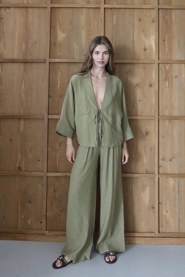 Elegant Casual Oversized Fit Palazzo Set - Brand: Mode Roy - Women's Clothing Wholesale - Globality Store