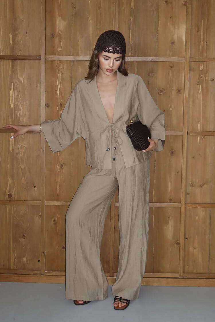 Elegant Boho Oversized Tie Set - Brand: Mode Roy - Women's Clothing Wholesale - Globality Store