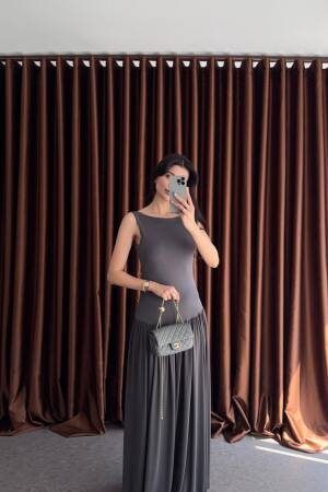 Grey Elegant Fit And Flare Dress - Brand: Cream Rouge - Women's Clothing Wholesale - Globality Store