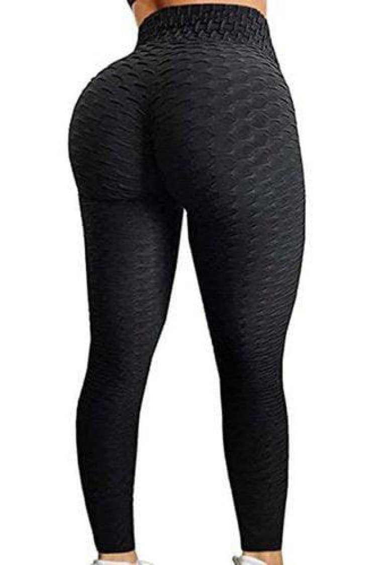 Black Leggings High Waist Skinny Leg Long Pull On