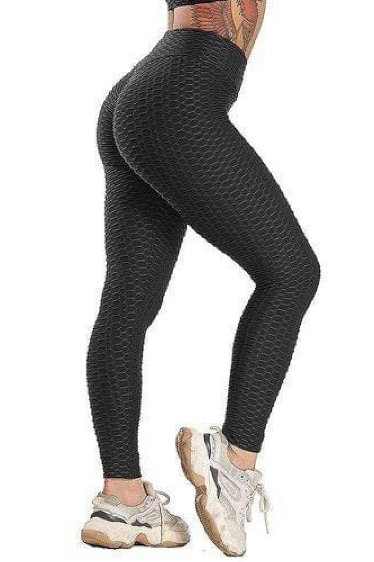 Black Leggings High Waist Skinny Leg Long Pull On