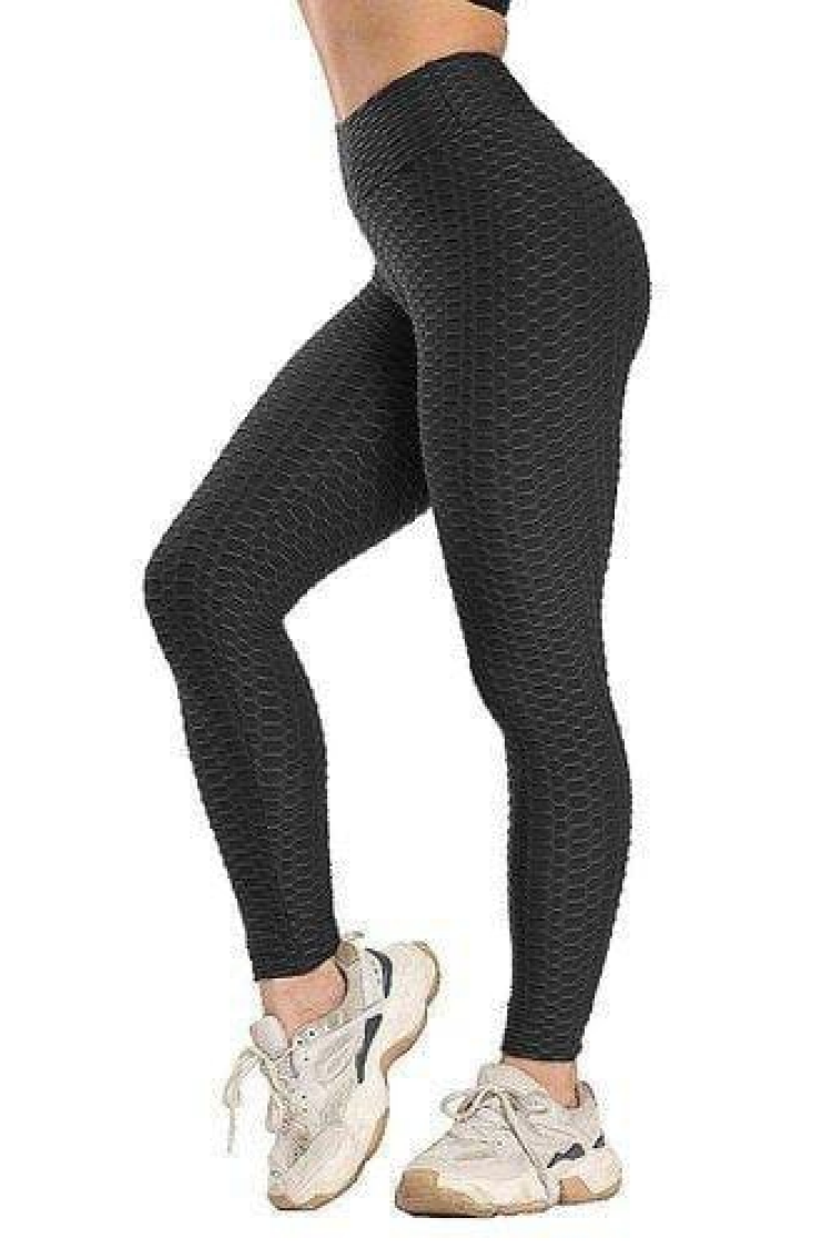 Black Leggings High Waist Skinny Leg Long Pull On