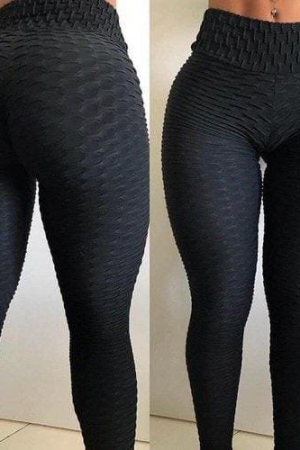 Black Leggings High Waist Skinny Leg Long Pull On - Brand: Janes - Women's Clothing Wholesale - Globality Store