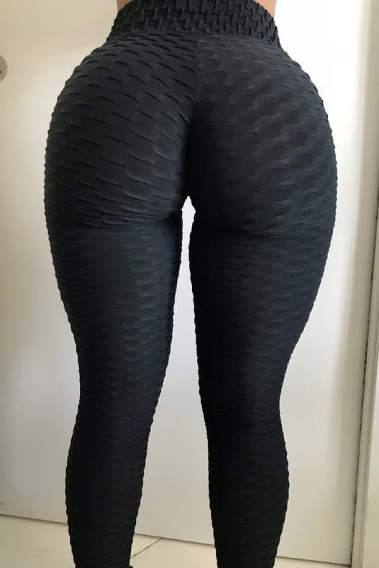 Black Leggings High Waist Skinny Leg Long Pull On